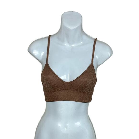 SKIMS LOGO MESH TRIANGLE Bralette Nude size XS - Picture 2 of 8